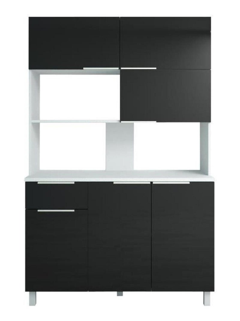 LOVA Buffet de cuisine contemporain noir brillant - AUCUNE Noir Noir - Kiabi