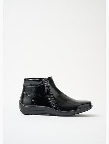 Low boots largeur confort zippés cuir fantaisie - Afibel