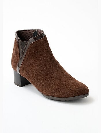 Low boots zippées largeur confort cuir - Afibel