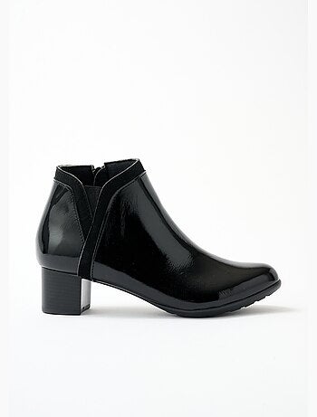 Low boots zippées largeur confort cuir - Afibel