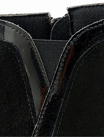 Low boots zippées largeur confort cuir