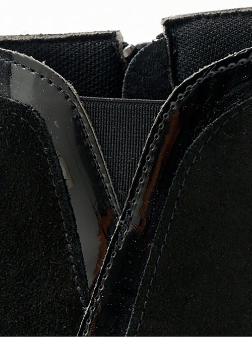 Low boots zippées largeur confort cuir - Kiabi
