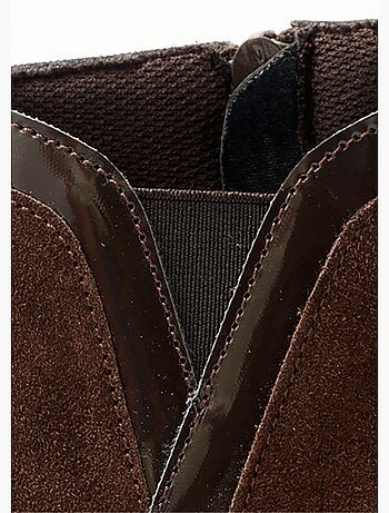 Low boots zippées largeur confort cuir