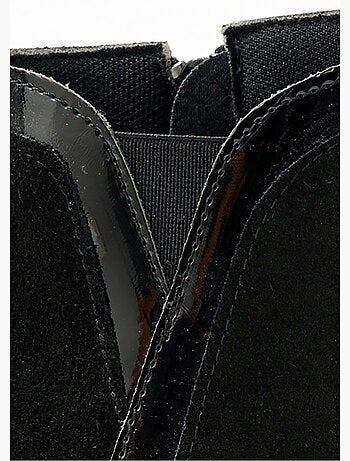 Low boots zippées largeur confort cuir