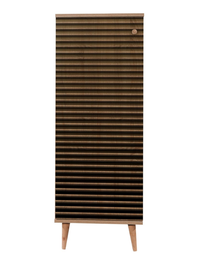 LOYA - Meuble à chaussures en bois - 8 rangements Marron - Kiabi