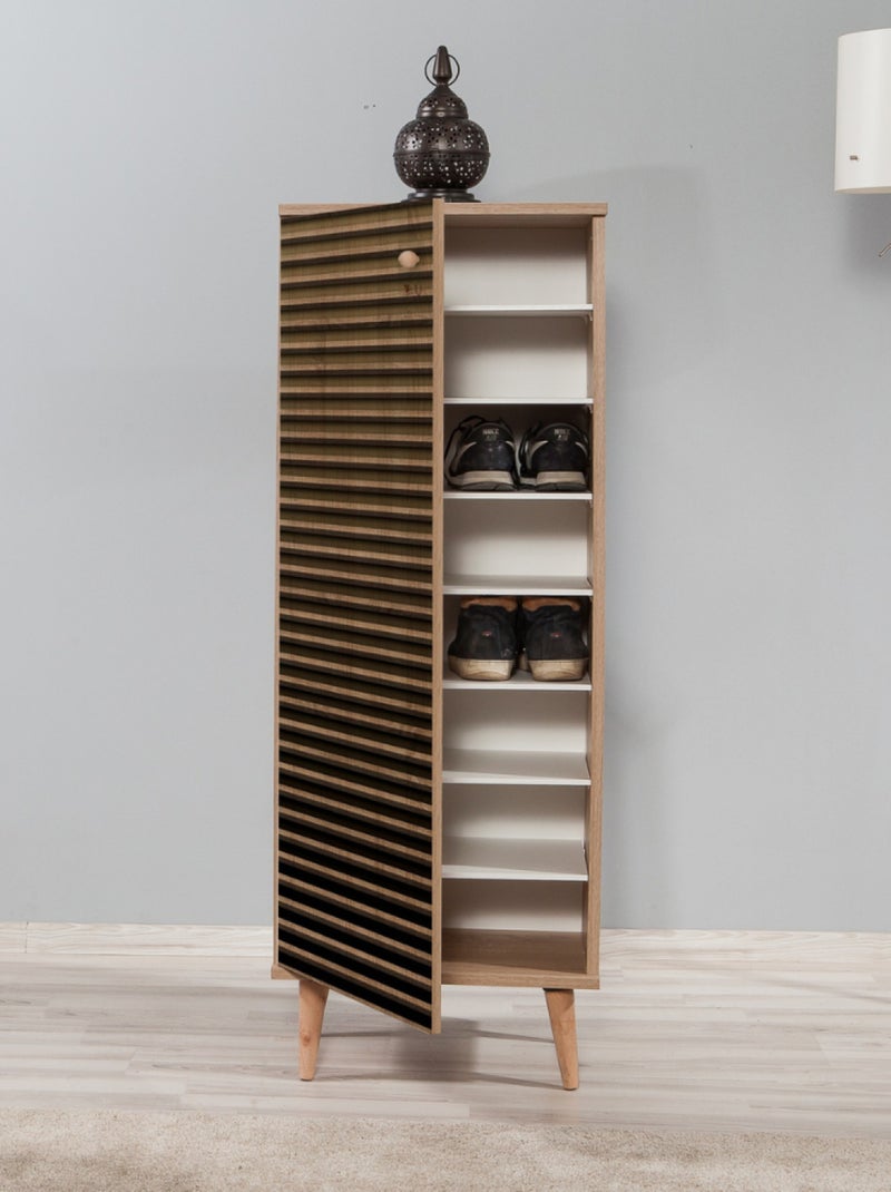 LOYA - Meuble à chaussures en bois - 8 rangements Marron - Kiabi