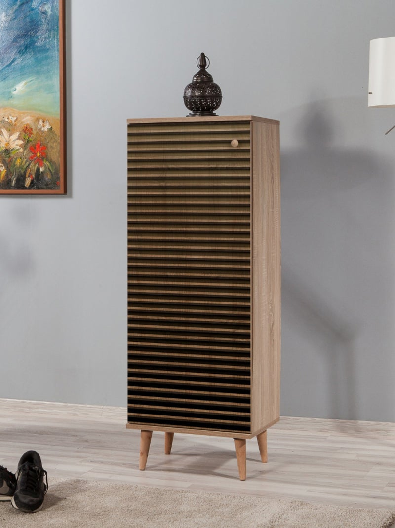 LOYA - Meuble à chaussures en bois - 8 rangements Marron - Kiabi