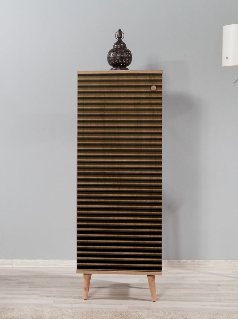 LOYA - Meuble à chaussures en bois - 8 rangements Marron - Kiabi