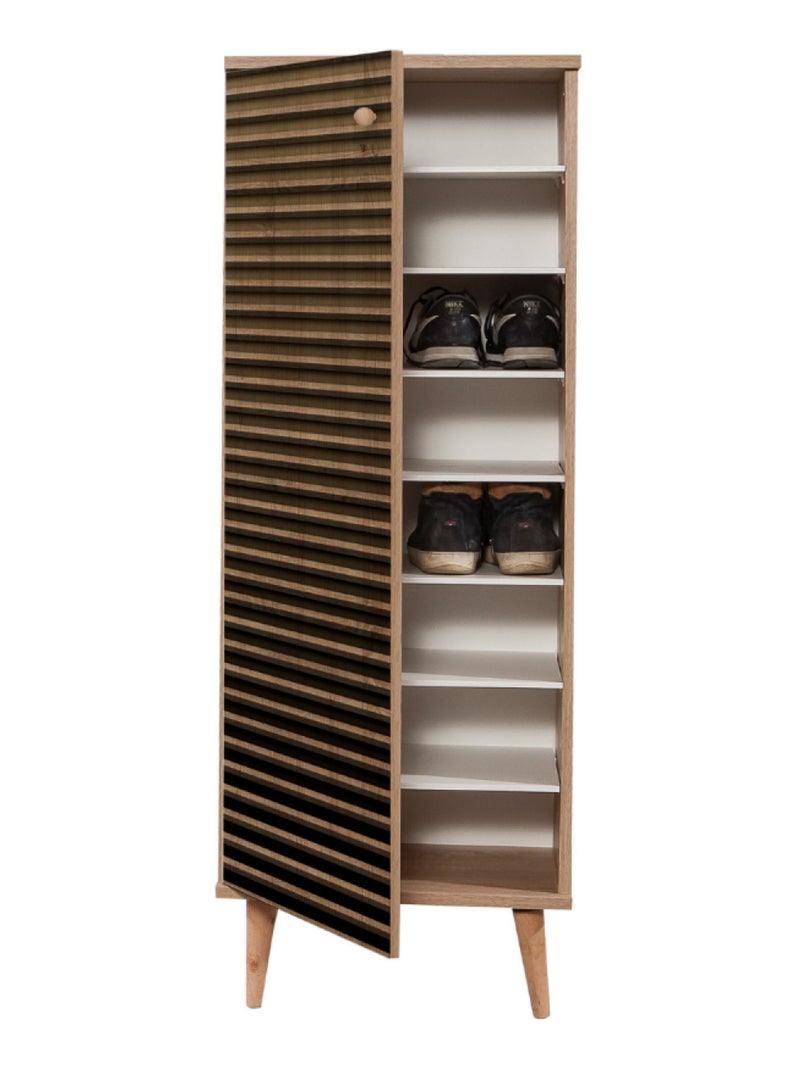 LOYA - Meuble à chaussures en bois - 8 rangements Marron - Kiabi