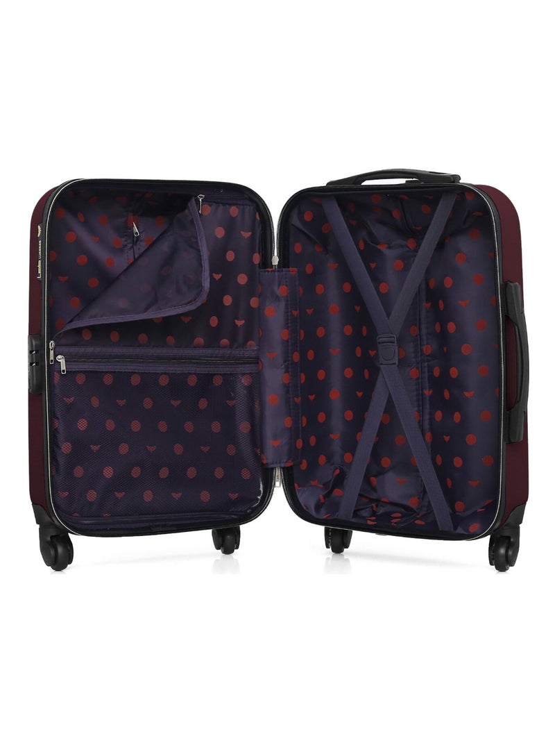 LPB - Valise Cabine ABS ELEONOR 4 Roues 55 cm Bordeaux - Kiabi