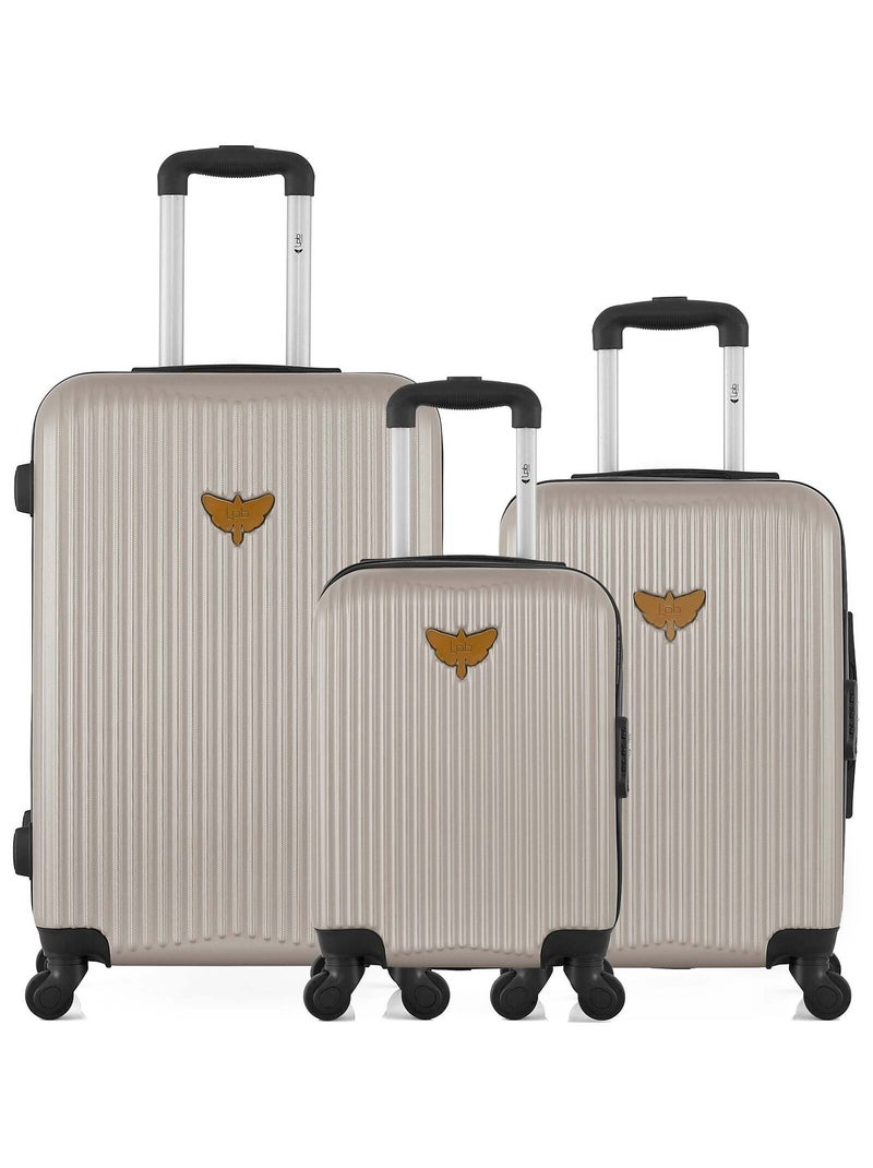 LPB LUGGAGE - Lot de 3 - Valise weekend, valise cabine et valise cabine XXS AGATA Beige - Kiabi