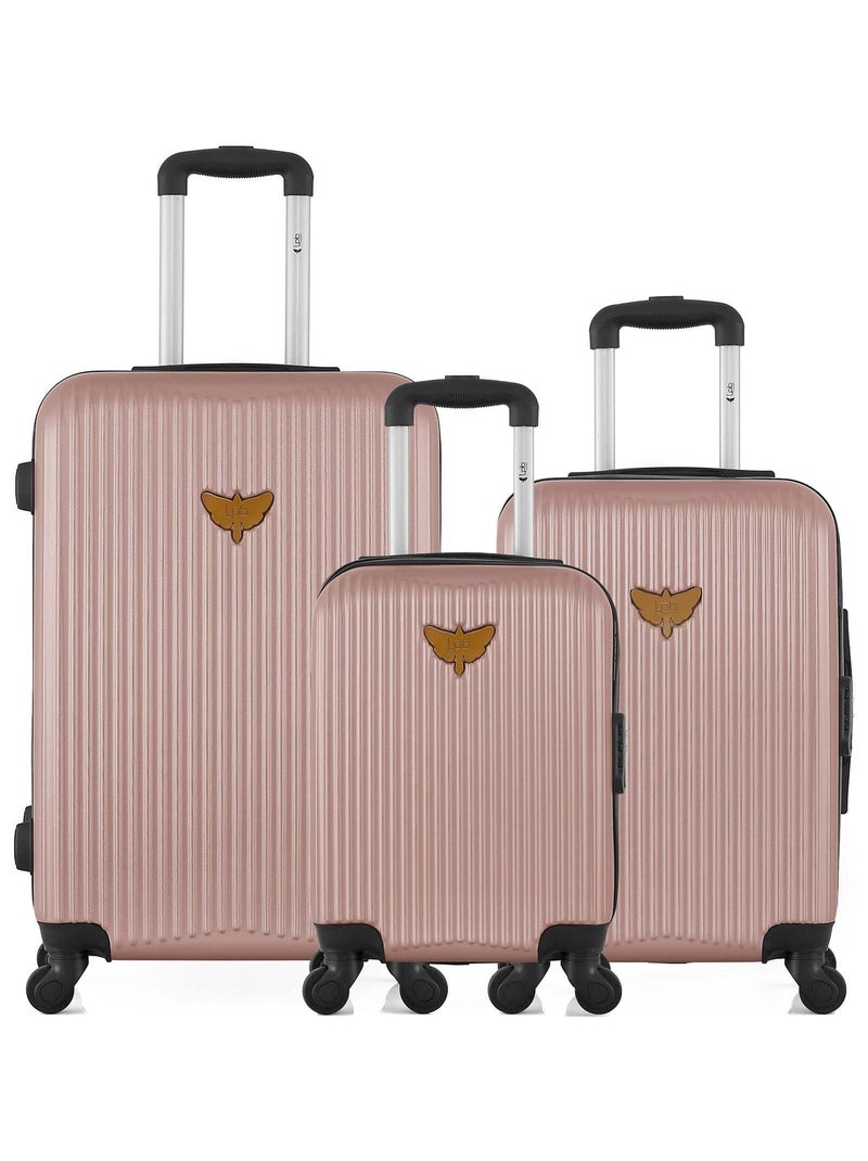 LPB LUGGAGE - Lot de 3 - Valise weekend, valise cabine et valise cabine XXS AGATA Rose clair - Kiabi