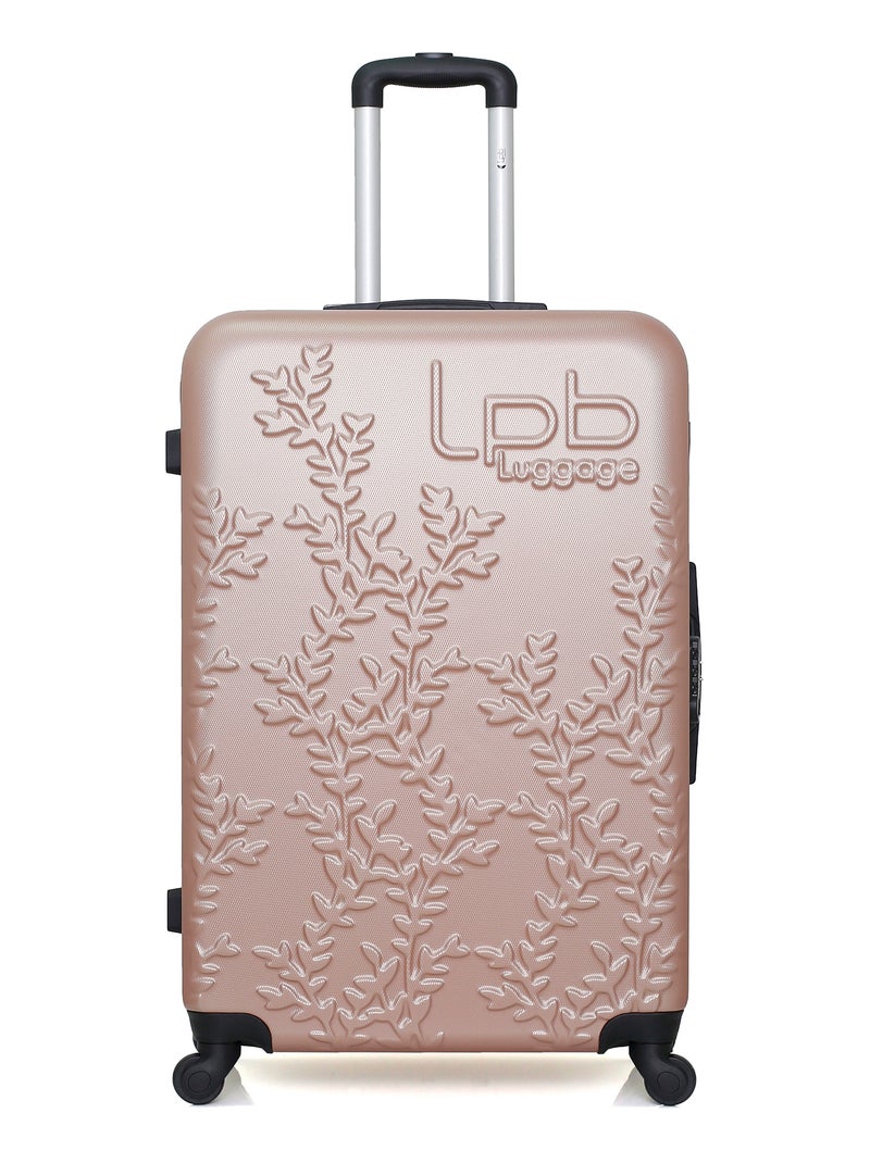 LPB LUGGAGE - Set de 3 Valises NAIS 75 cm 4 Roues Rose Métal - Kiabi