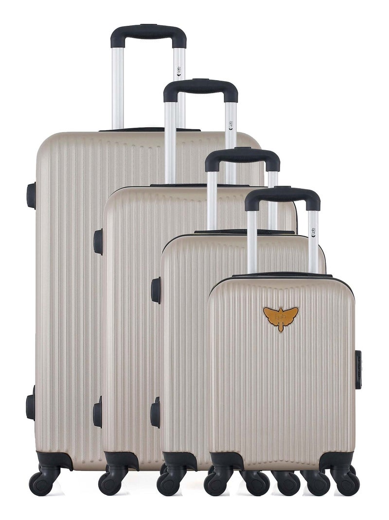LPB LUGGAGE - Set de 4 Valises AGATA-M 75 cm 4 Roues Beige - Kiabi
