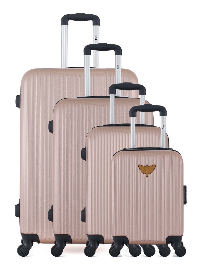 LPB LUGGAGE - Set de 4 Valises AGATA-M 75 cm 4 Roues Rose clair - Kiabi