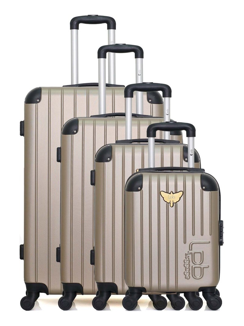 LPB LUGGAGE - Set de 4 Valises MARIANNE-M 75 cm 4 Roues Beige - Kiabi
