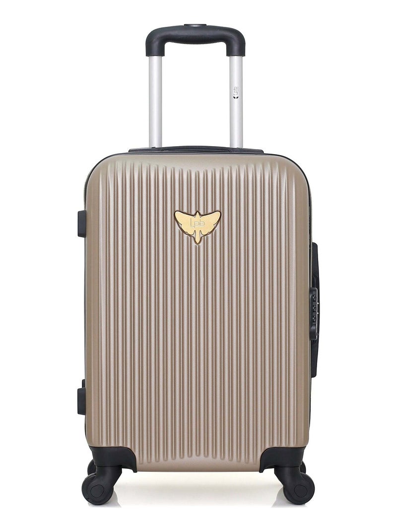 LPB LUGGAGE - Valise Cabine AGATA 55 cm 4 Roues Beige - Kiabi