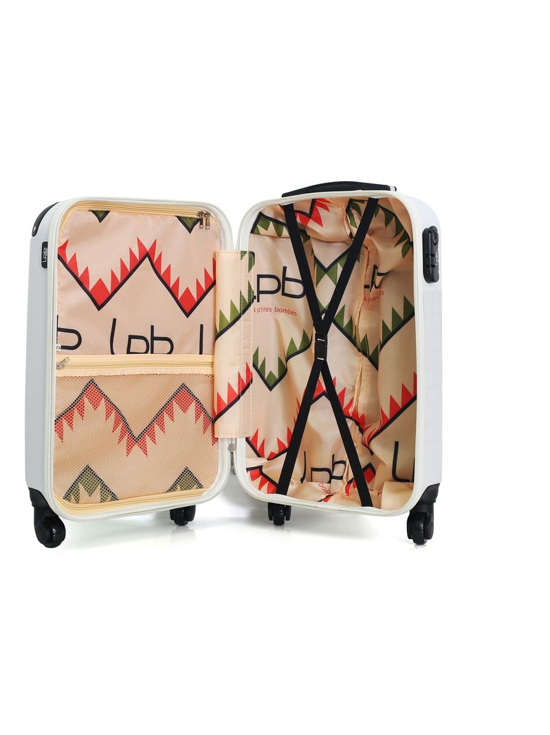 LPB LUGGAGE - Valise Cabine HAMBOURG 55 cm 4 Roues Blanc - Kiabi