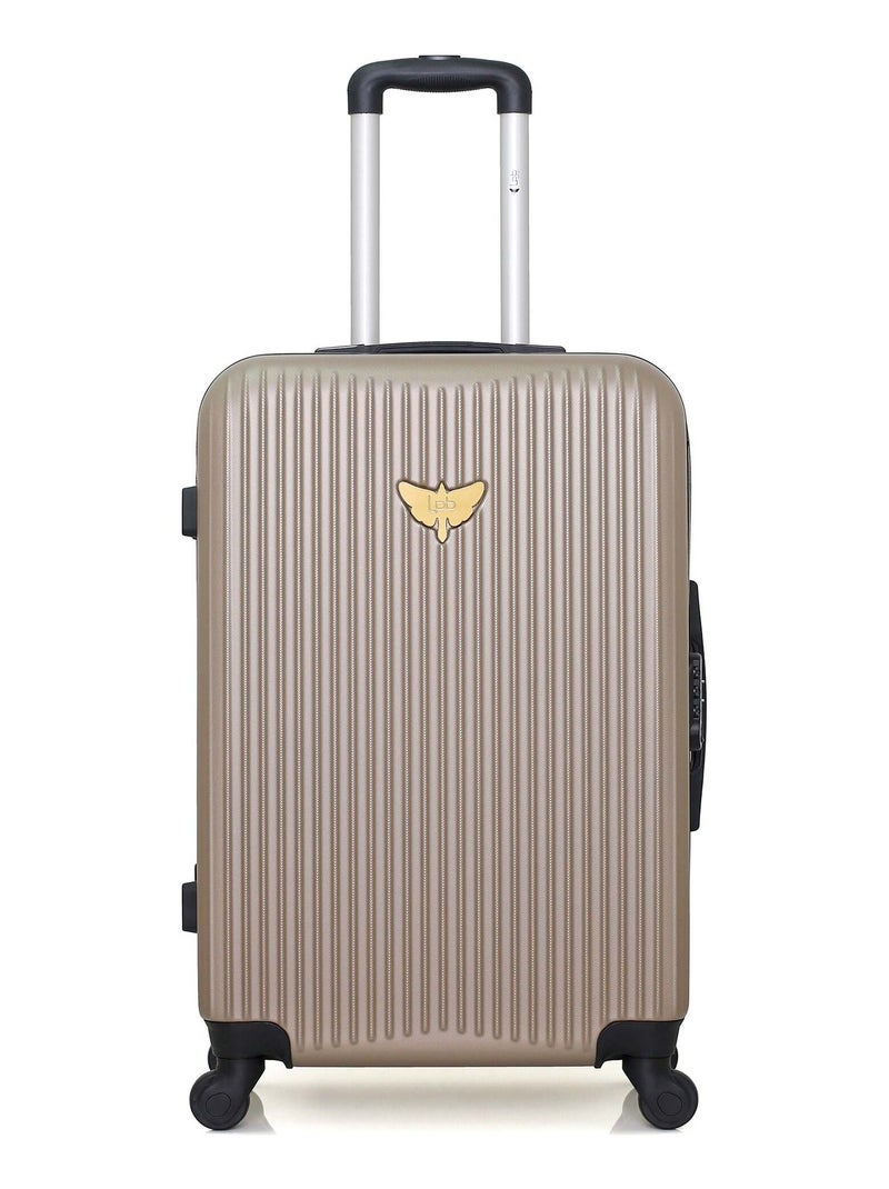 LPB LUGGAGE - Valise Weekend AGATA 65 cm 4 Roues Beige - Kiabi