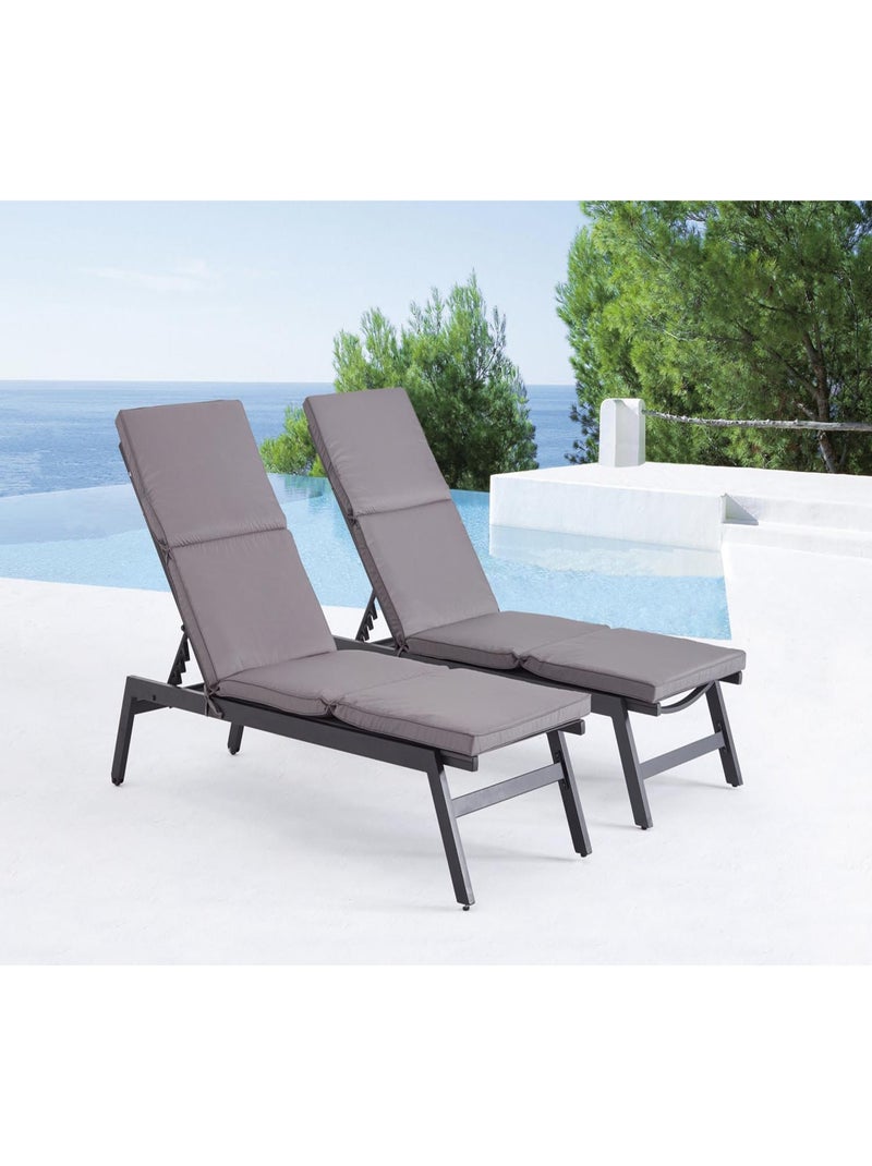 LUANA Lot de 2 coussins pour transat gris Gris - Kiabi