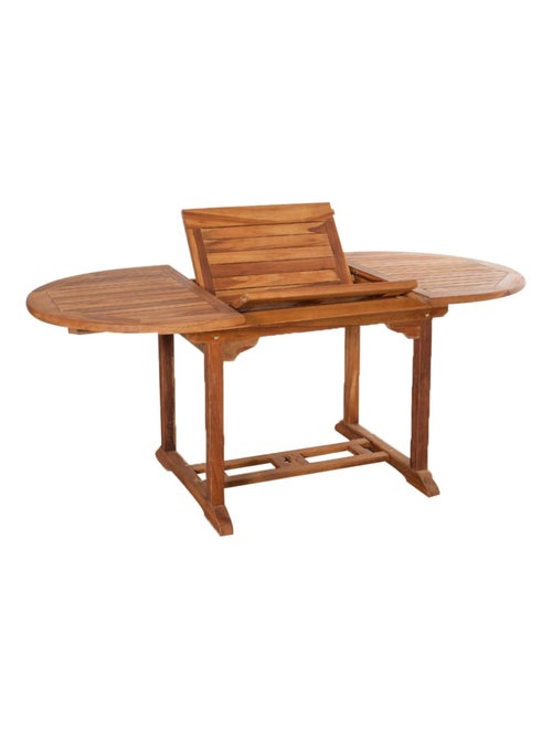 LUBOK Salon de jardin Teck huilé 6 personnes - Table ovale + 6 chaises - Kiabi