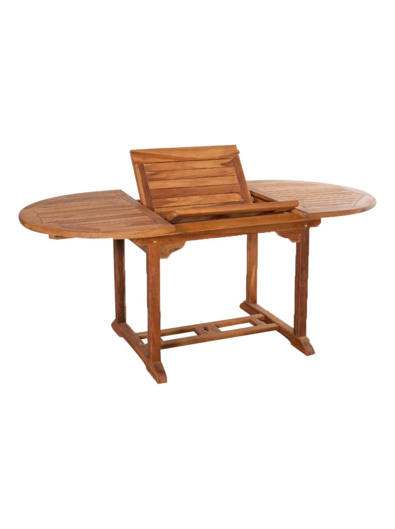 LUBOK Salon de jardin Teck huilé 6 personnes - Table ovale + 6 chaises Marron - Kiabi