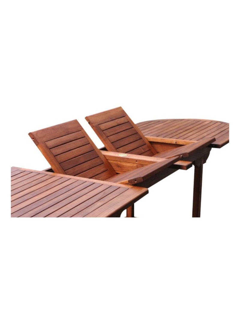 LUBOK Table de jardin ovale 10 places et 10 chaises en teck huilé Marron - Kiabi