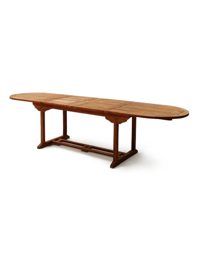 LUBOK Table de jardin ovale 8 chaises et 2 fauteuils en teck huilé Marron - Kiabi