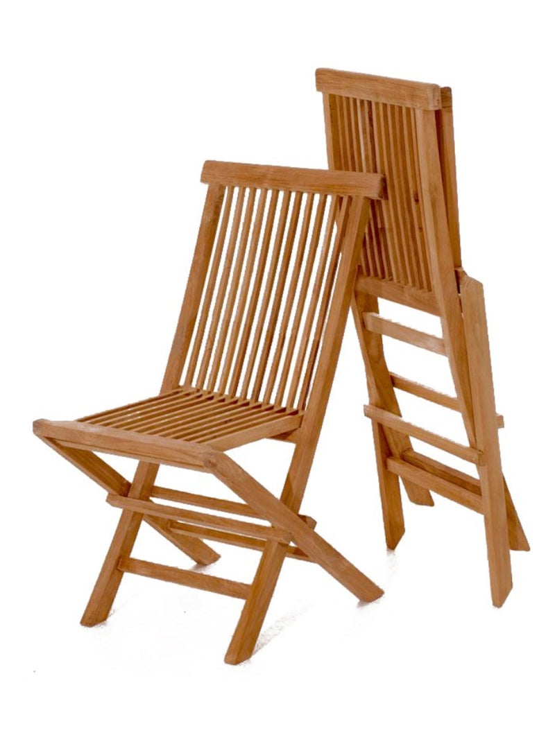 LUBOK Table de jardin ovale 8 chaises et 2 fauteuils en teck huilé Marron - Kiabi