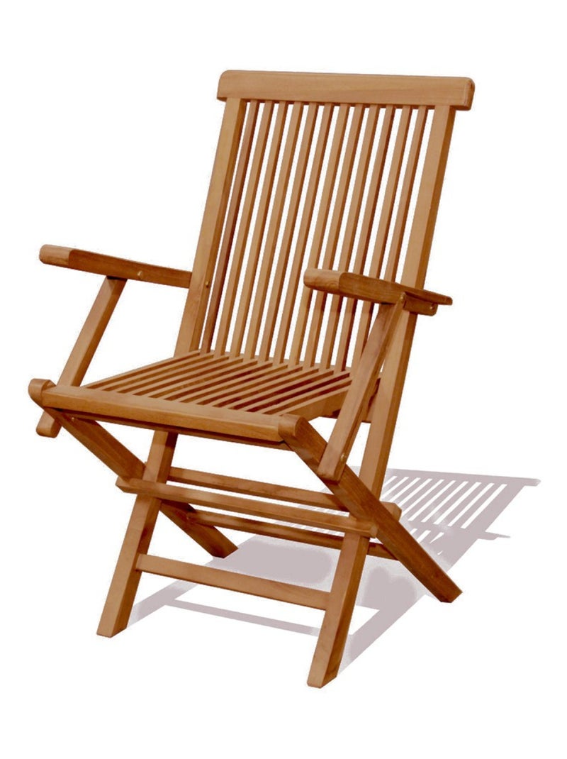 LUBOK Table de jardin ovale 8 chaises et 2 fauteuils en teck huilé Marron - Kiabi