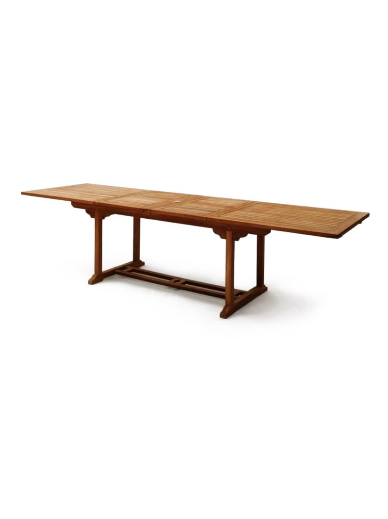 LUBOK Table de jardin rectangle 10 places et 10 chaises en teck huilé Marron - Kiabi