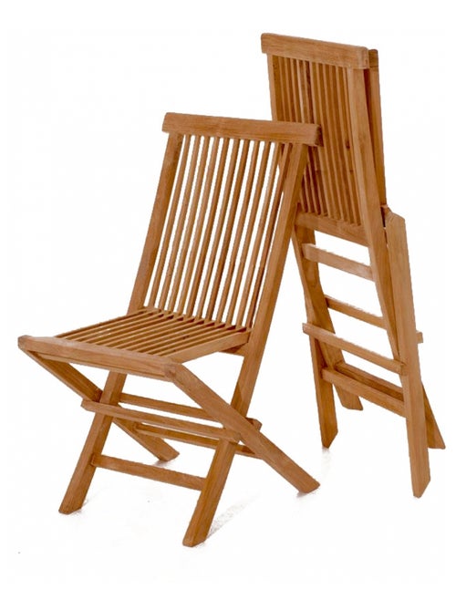 LUBOK Table rectangulaire 4 chaises et 2 fauteuils en teck huilé - Kiabi