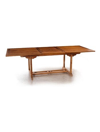 LUBOK Table rectangulaire 6 chaises et 2 fauteuils en teck huilé