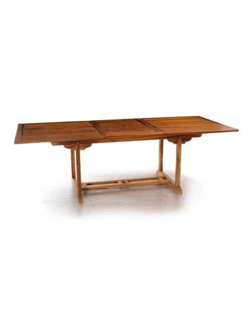 LUBOK Table rectangulaire 6 chaises et 2 fauteuils en teck huilé - Kiabi