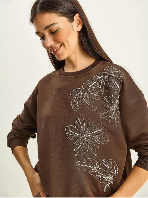 Lucci sweatshirt à col rond brodé - Kiabi Lucci sweatshirt à col rond brodé - Kiabi