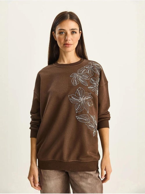 Lucci sweatshirt à col rond brodé - Kiabi Lucci sweatshirt à col rond brodé - Kiabi