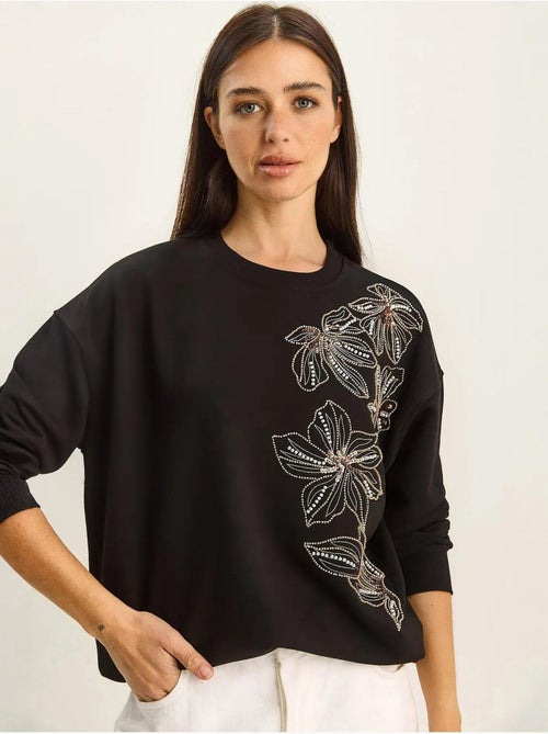 Lucci sweatshirt à col rond brodé - Kiabi Lucci sweatshirt à col rond brodé - Kiabi
