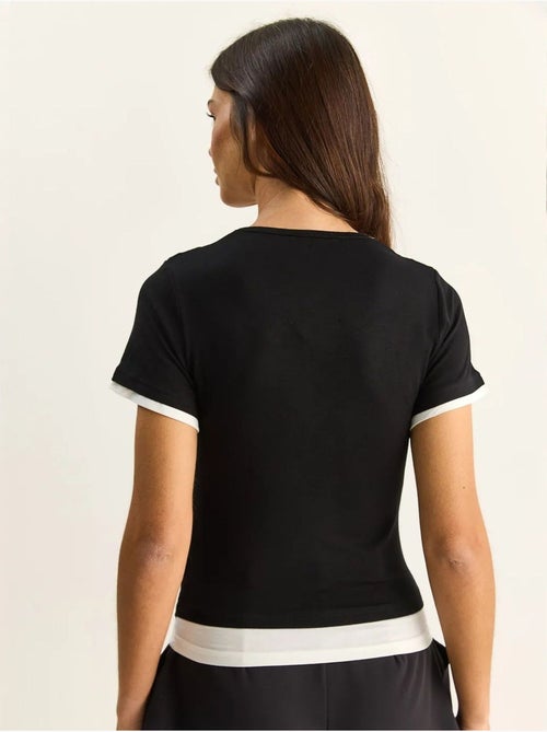 Lucci t-shirt femme à col bénitier et manches courtes - Kiabi Lucci t-shirt femme à col bénitier et manches courtes - Kiabi