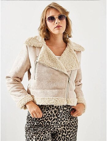 Lucci veste aviateur courte en simili cuir