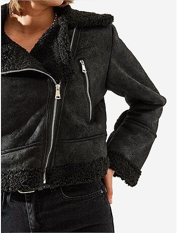 Lucci veste aviateur courte en simili cuir