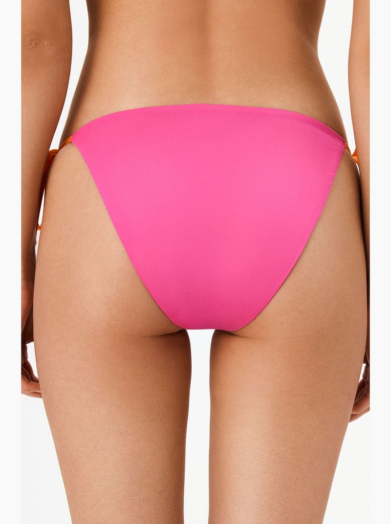Lucilla bas de bikini taille mi-haute penti Rose fluo/Solinotes - Kiabi