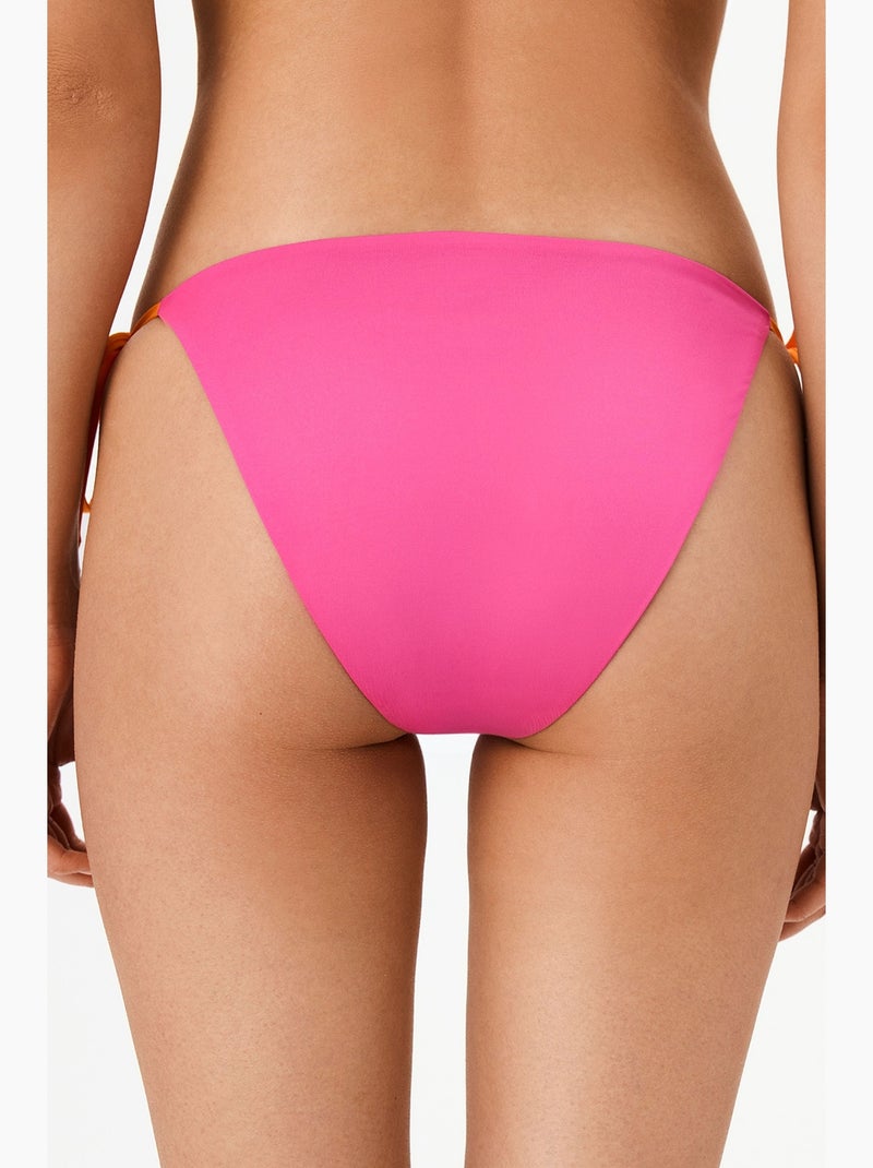 Lucilla bas de bikini taille mi-haute penti Rose fluo/Solinotes - Kiabi
