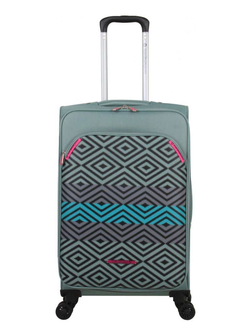 LULU CASTAGNETTE - Valise Cabine  DIAMOND 55cm Vert - Kiabi