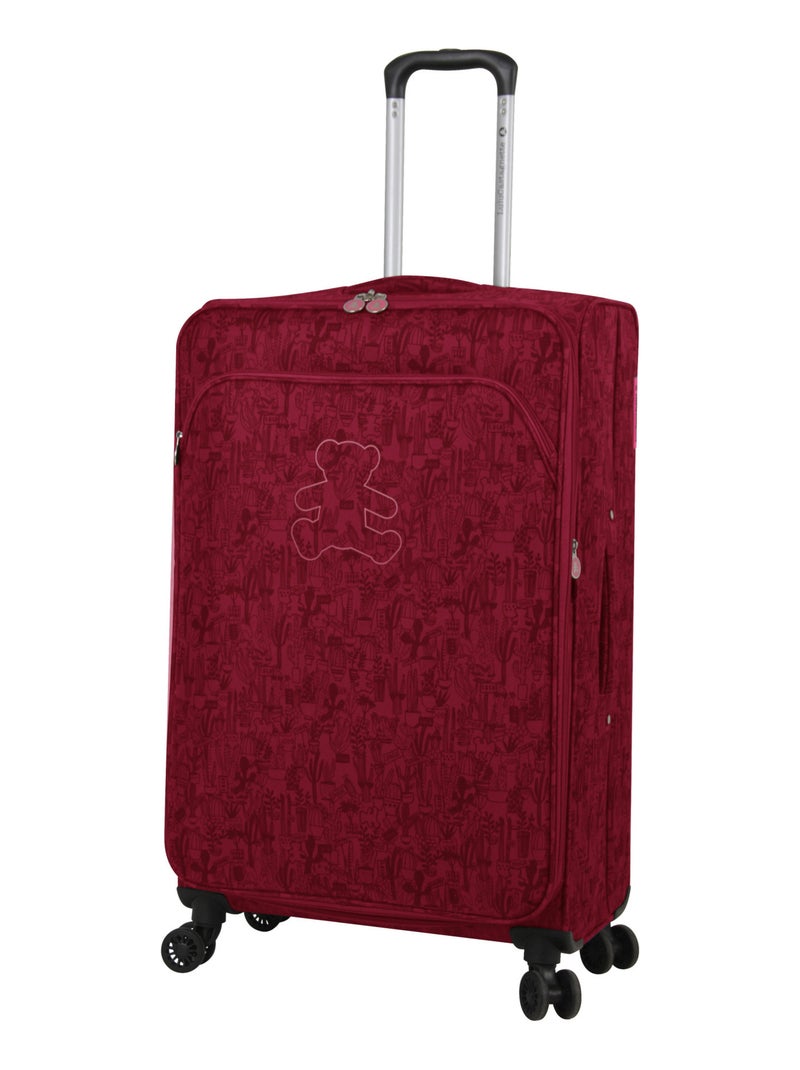 LULU CASTAGNETTE  - Valise Cabine POLYESTER CACTUS 4 roues 57 cm Rose fushia - Kiabi
