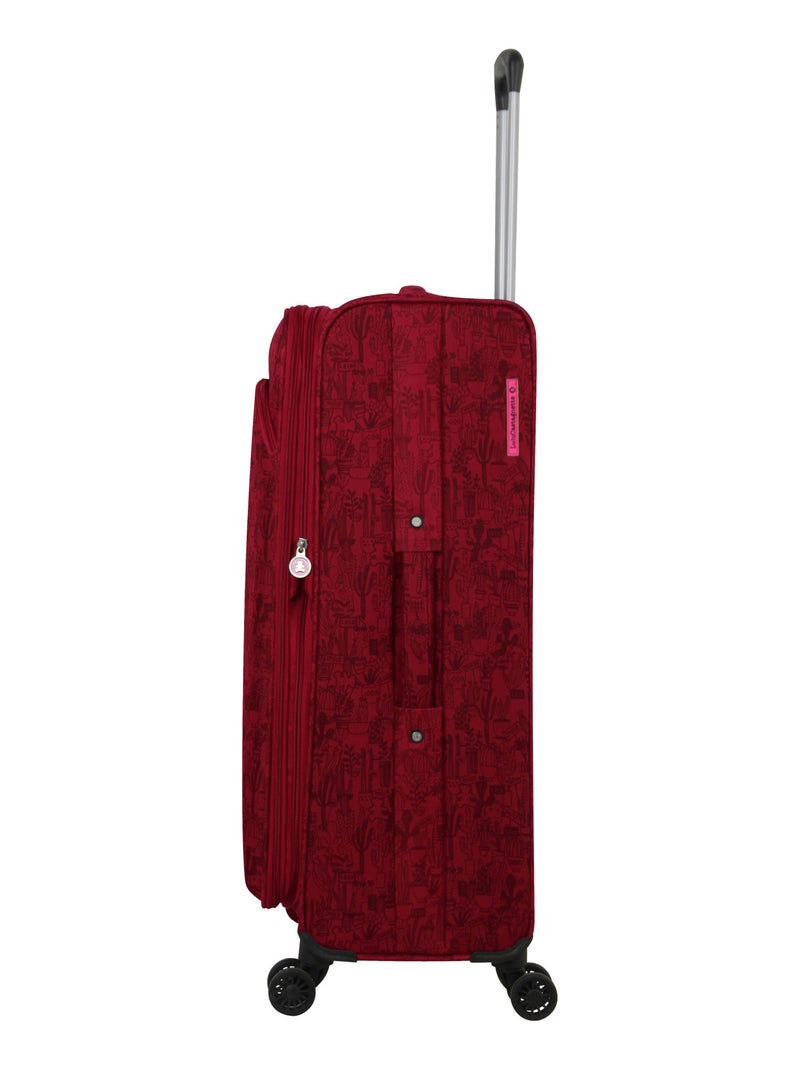 LULU CASTAGNETTE  - Valise Cabine POLYESTER CACTUS 4 roues 57 cm Rose fushia - Kiabi