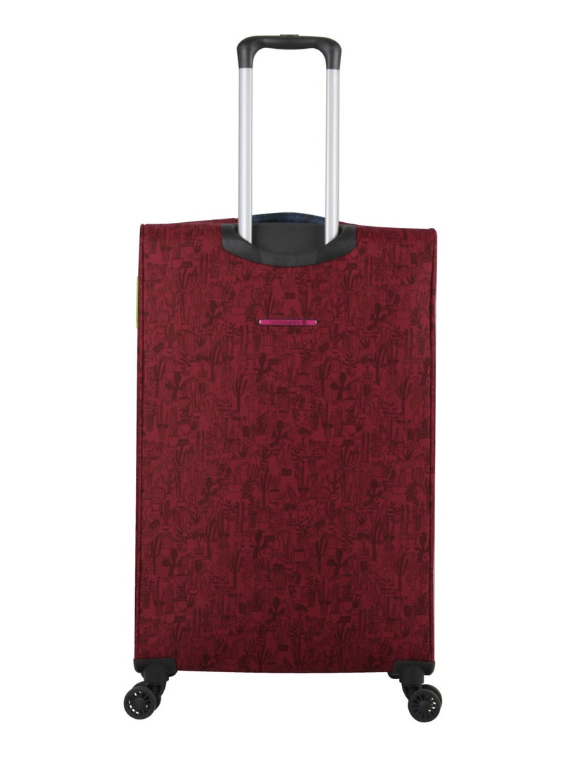 LULU CASTAGNETTE  - Valise Cabine POLYESTER CACTUS 4 roues 57 cm Rose fushia - Kiabi
