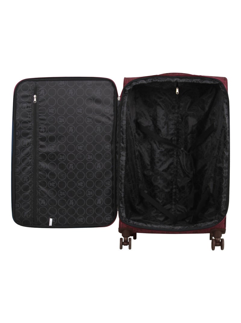 LULU CASTAGNETTE  - Valise Cabine POLYESTER CACTUS 4 roues 57 cm Rose fushia - Kiabi