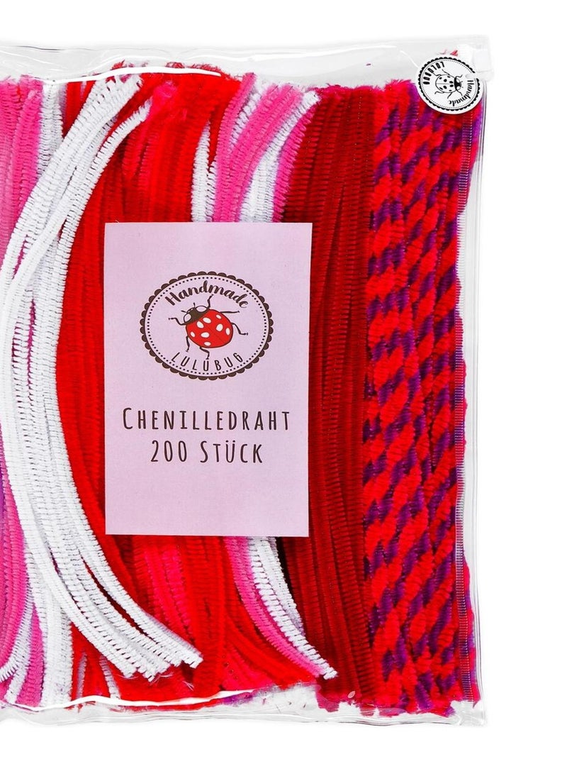 Lulubug Lot de 200 fils de chenille Rouge N/A - Kiabi