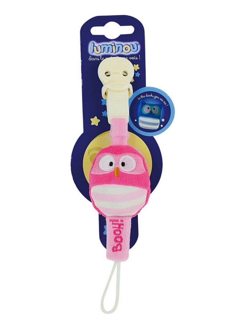 Luminou booh accroche tetine peluche 22cm rose Multicolore - Kiabi