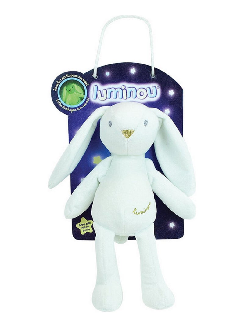 Luminou peluche doudou lapin blanc tout doux lumineux et 20 cm